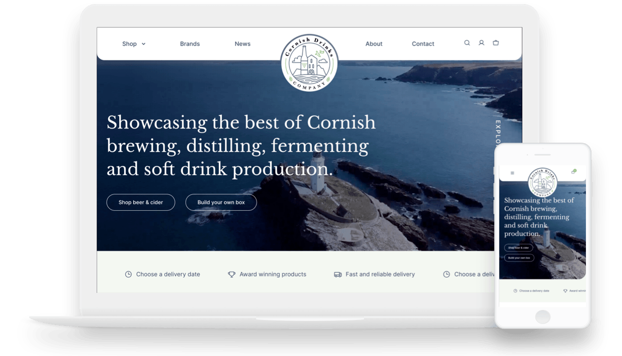 Cornish Drinks Company homepage image
